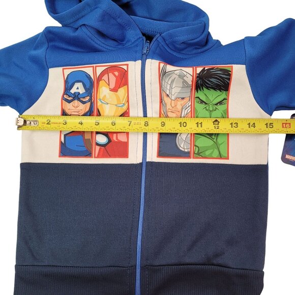 Marvel Avengers Boys Two-Piece Zipper Hoodie & Jogger Pants Set Blue - Size 5 - Picture 7 of 14